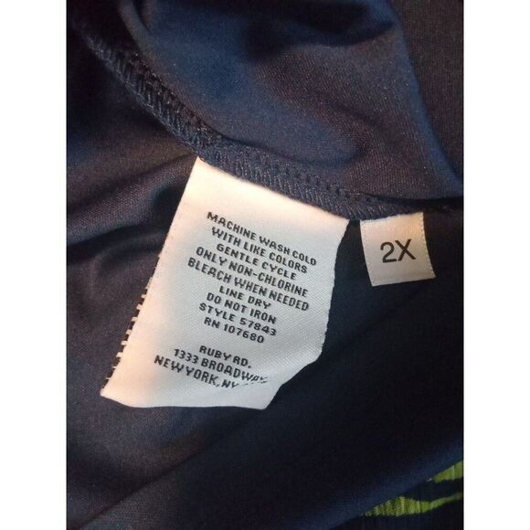 2X Ruby Rd Top Braziliant Sheer Tropical Floral Poncho & Navy Blue Tank Top NWT - Picture 8 of 8